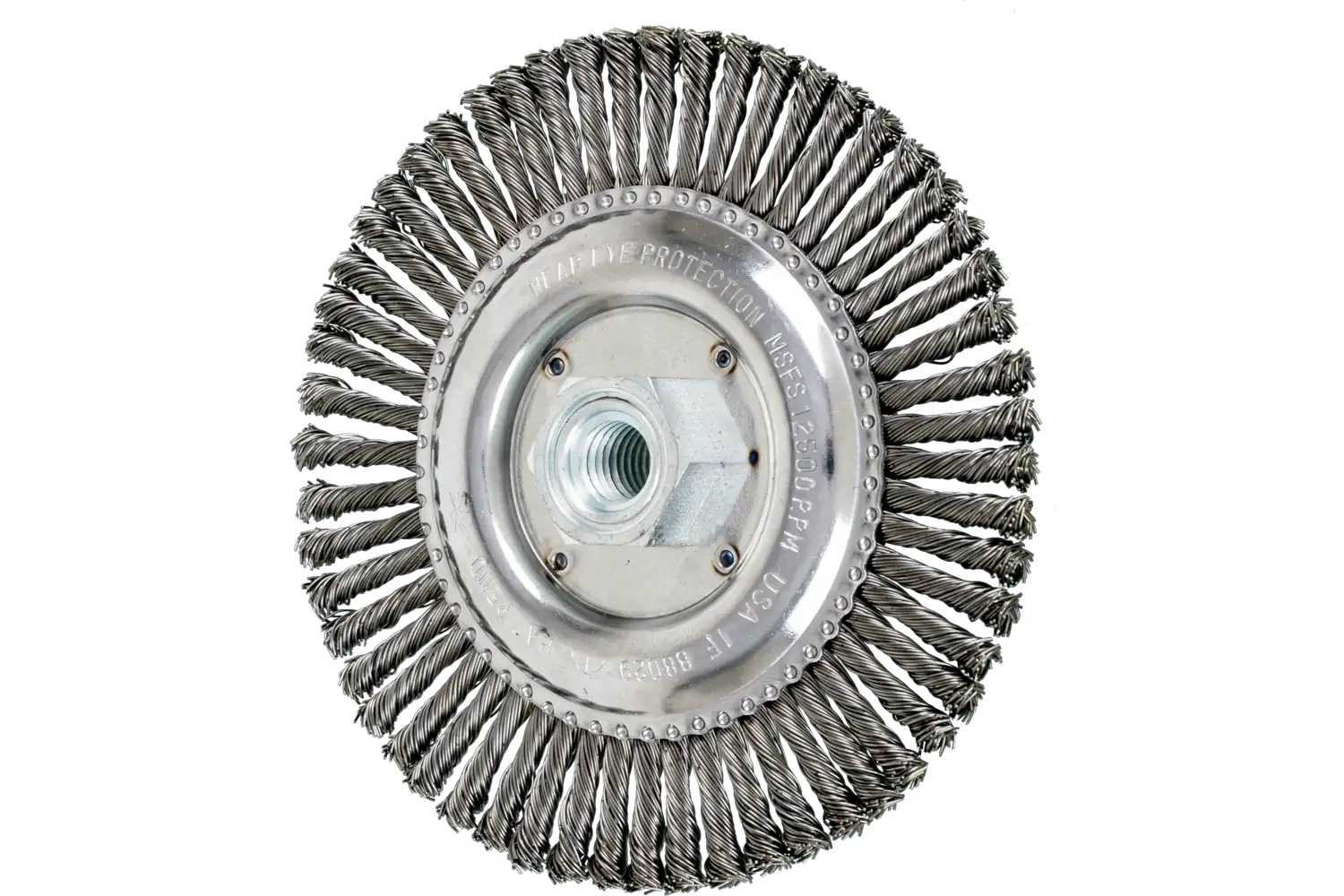 Picture of Pferd Twin Nut Stringer Bead Wheel Brush 6" Dia .020 Carbon Steel 5/8-11" Thread